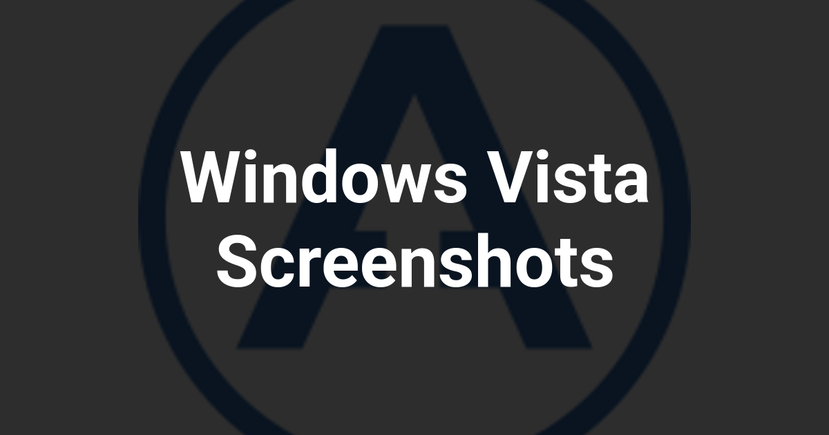 Windows Vista Screenshots