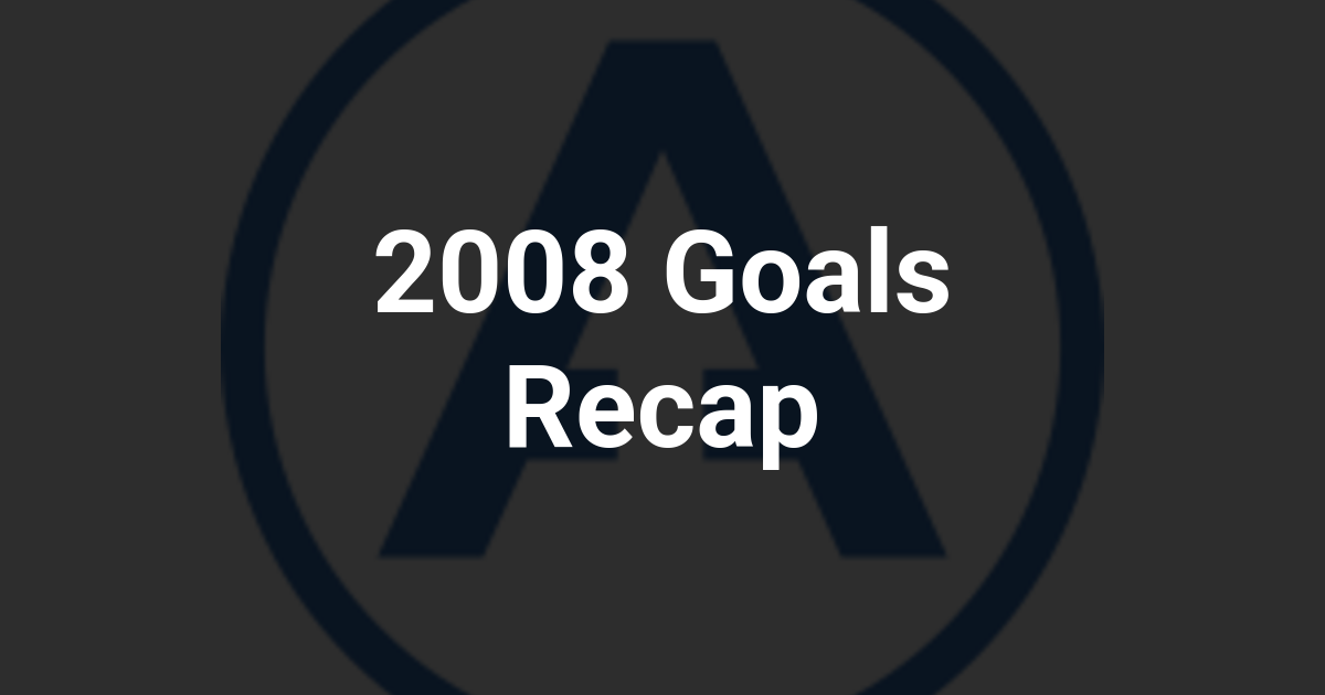 2008 Goals Recap