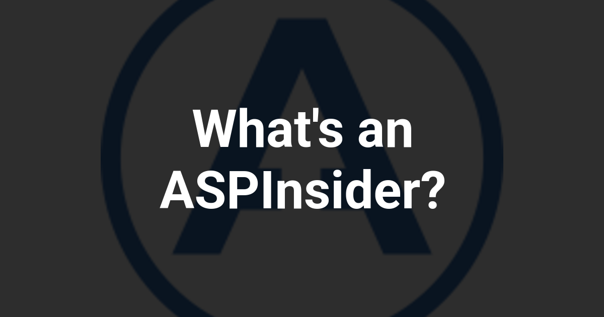 What's an ASPInsider?