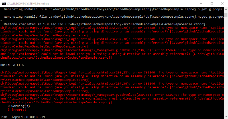 ApplicationUserRazorFilesError