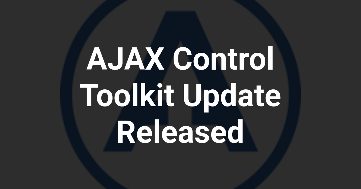 AJAX Control Toolkit Update Released