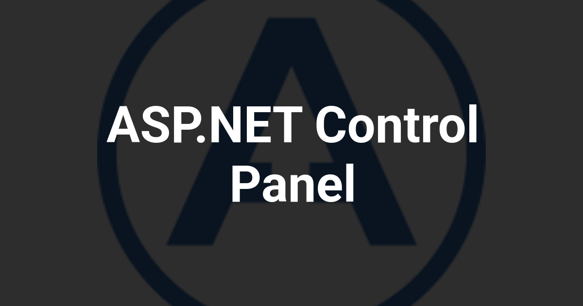 ASP.NET Control Panel
