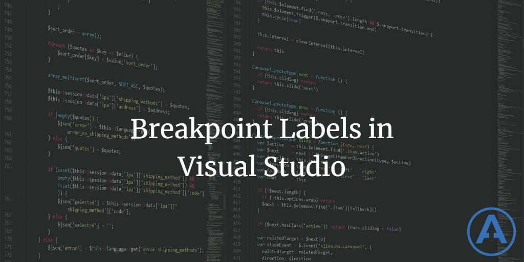 Breakpoint Labels in Visual Studio