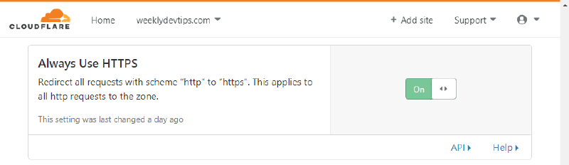 CloudFlare - Always Use HTTPS