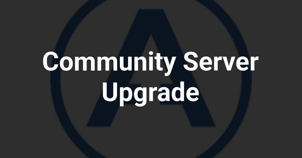 Community Server Upgrade