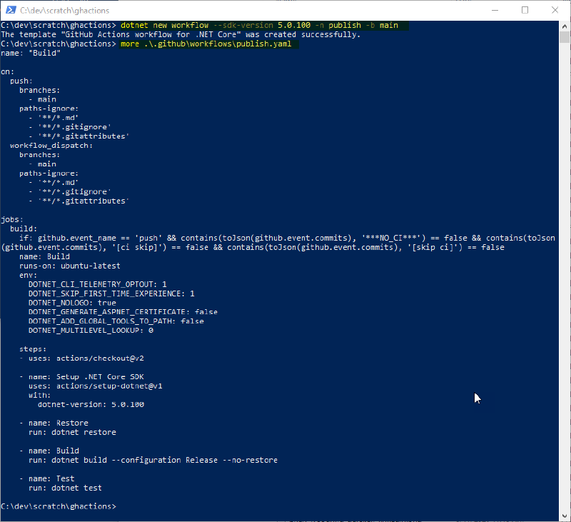 dotnet new workflow