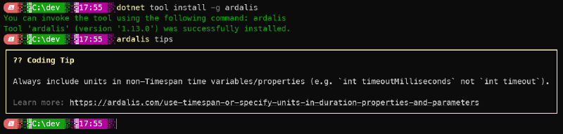 dotnet tool install -g ardalis