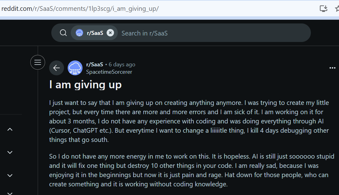I am giving up (on my program)