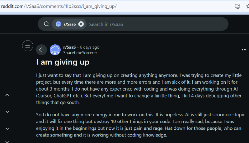 I am giving up (on my program)