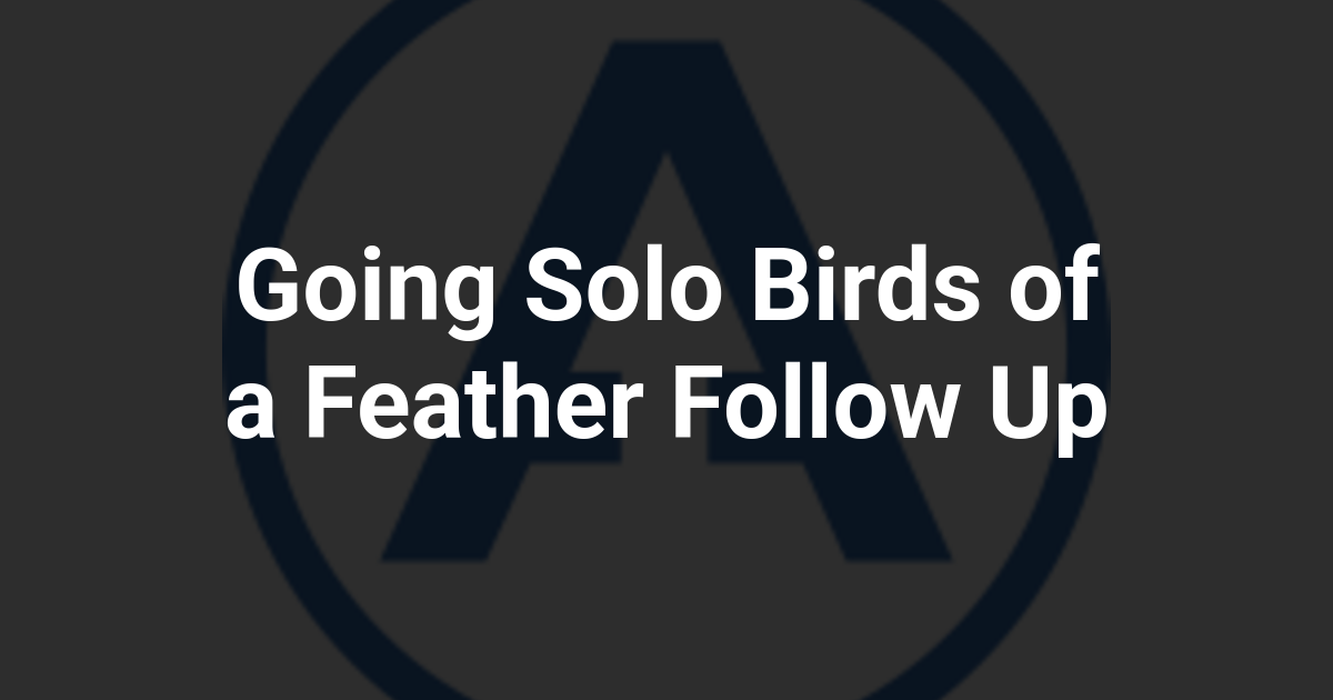 Going Solo Birds of a Feather Follow Up