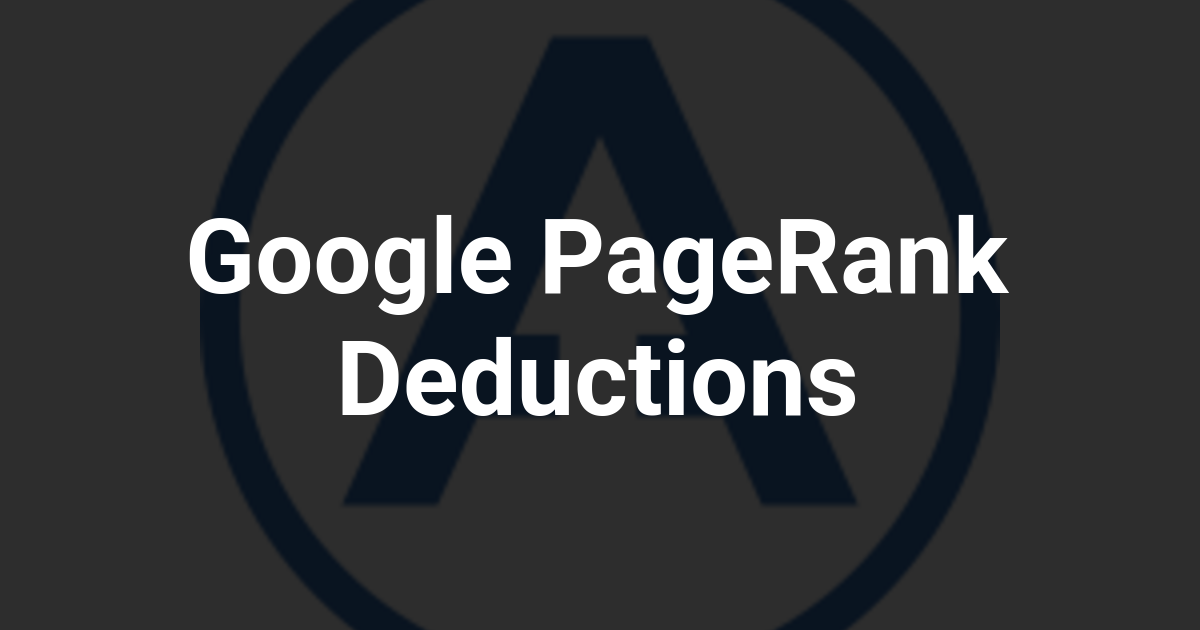 Google PageRank Deductions