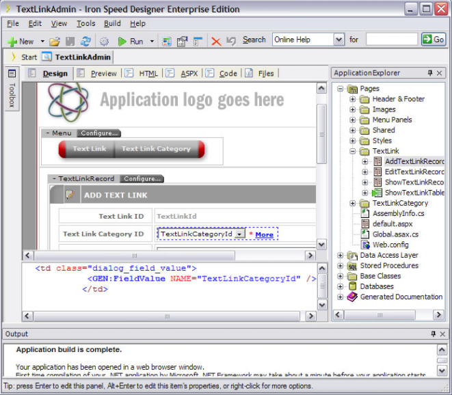 Iron Speed Designer GUI