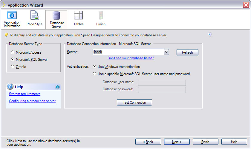 Iron Speed Application Wizard
