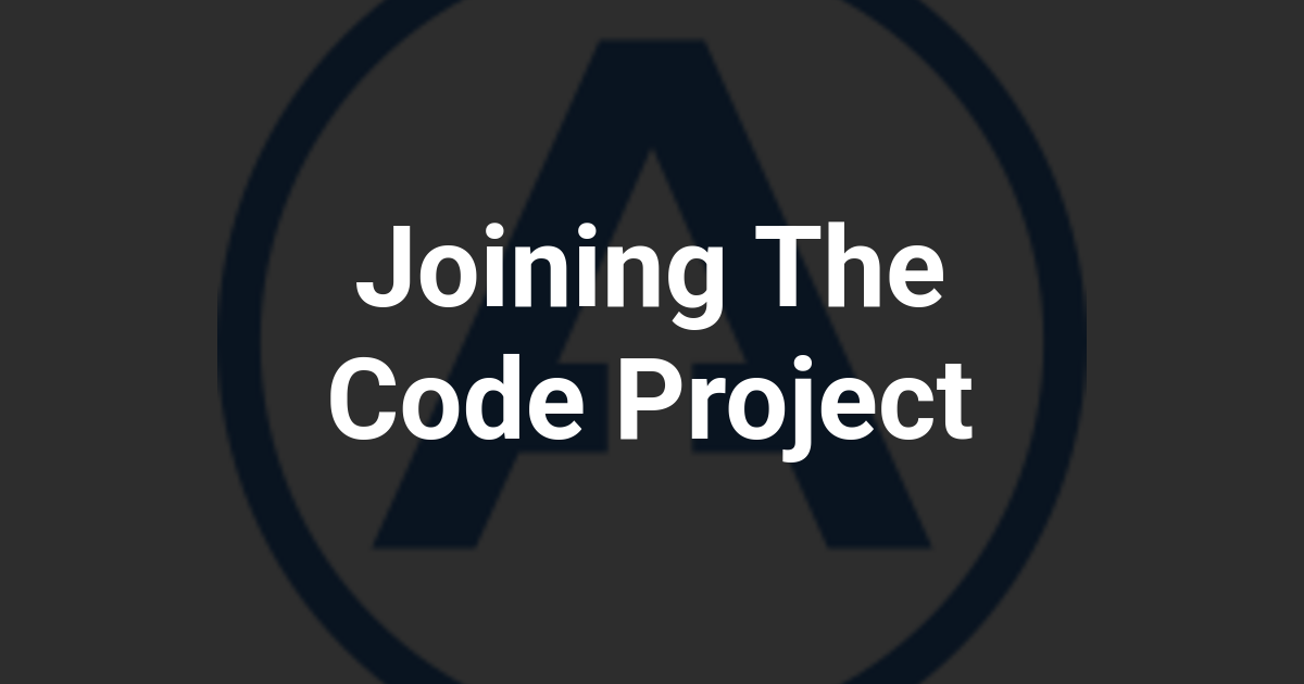 Joining The Code Project
