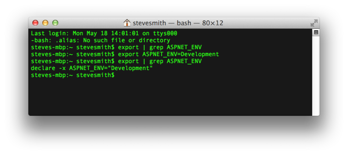 Configuring ASP.NET Core Environment Variables
