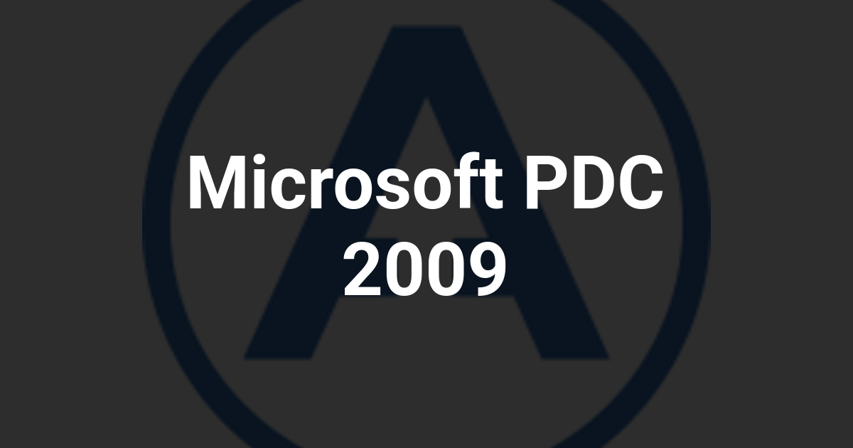 Microsoft PDC 2009
