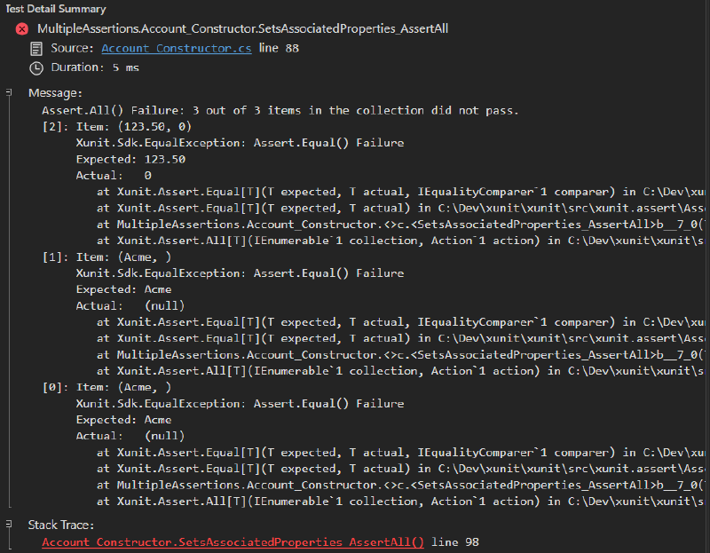 test failure message - assert.all