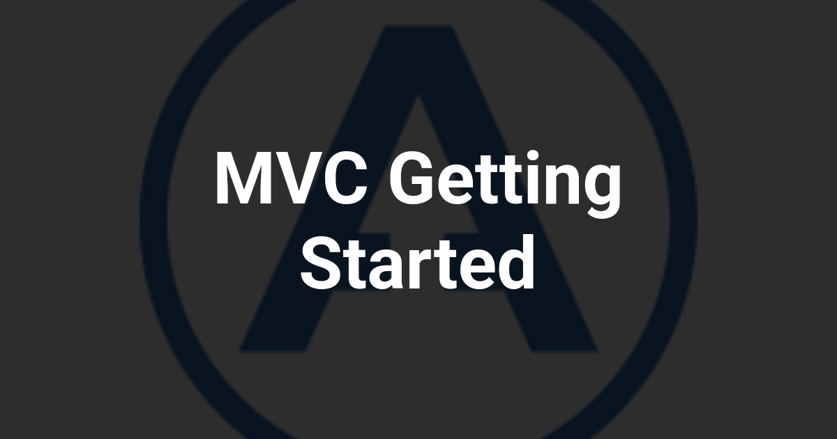 MVC Getting Started