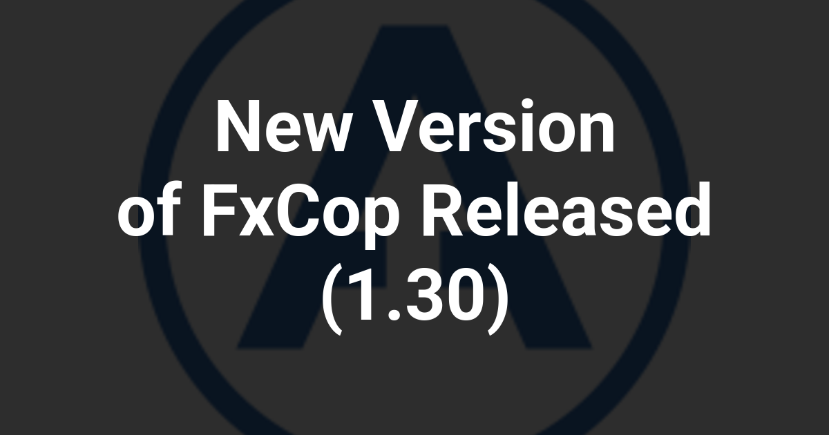 New Version of FxCop Released (1.30)