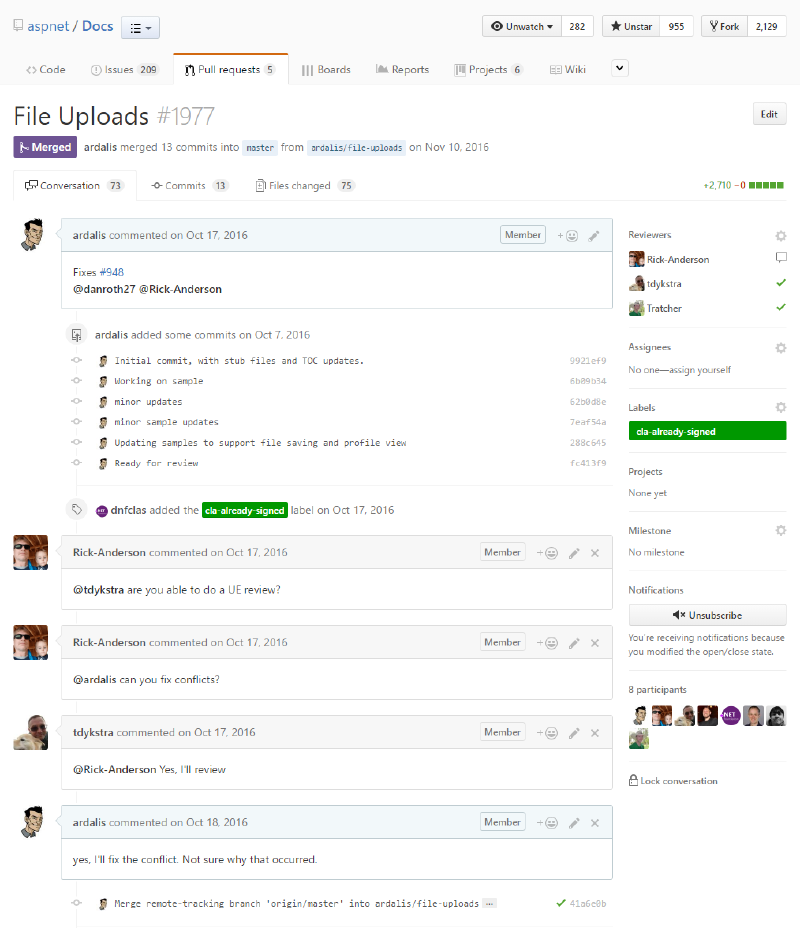 example pull request