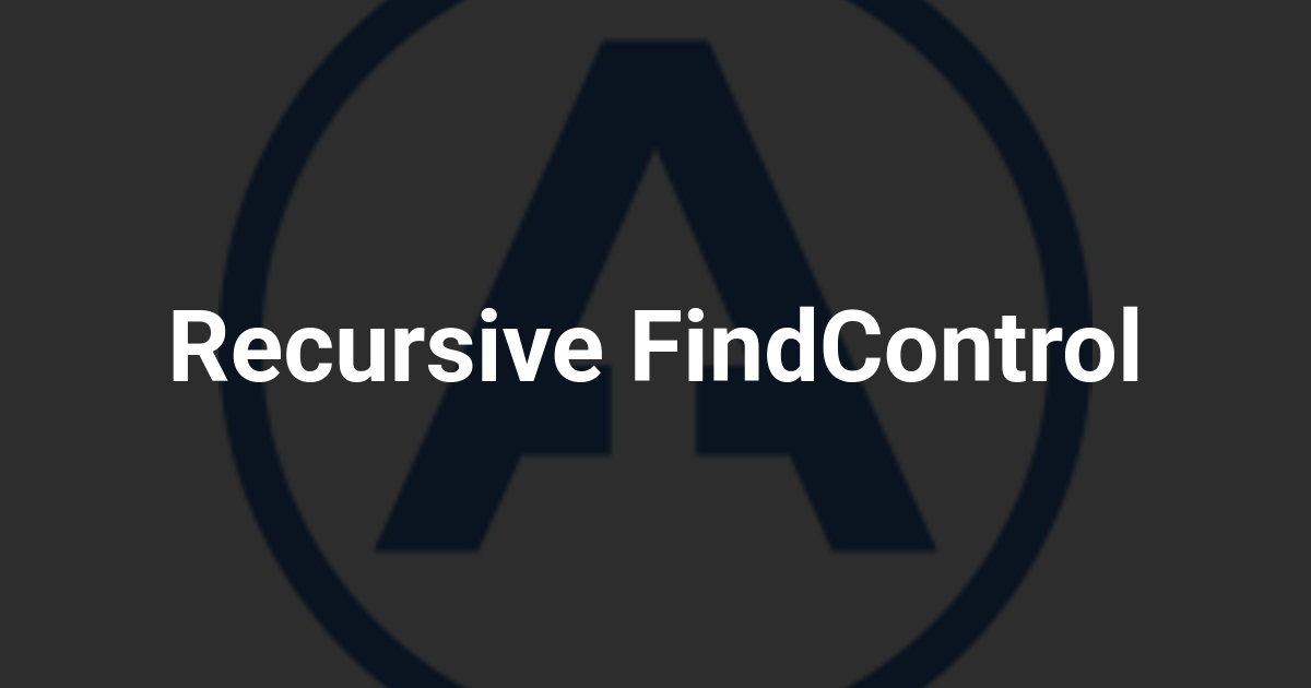 Recursive FindControl