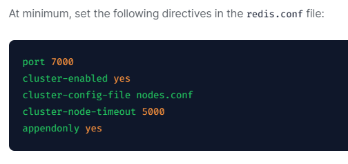 minimum configuration settings