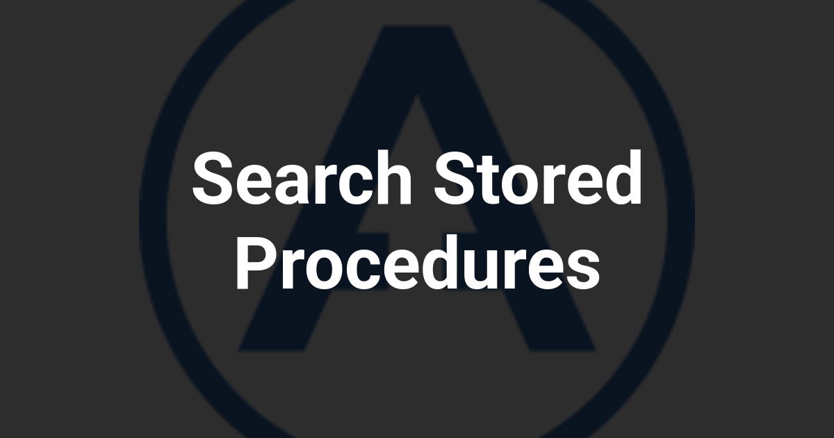 Search Stored Procedures