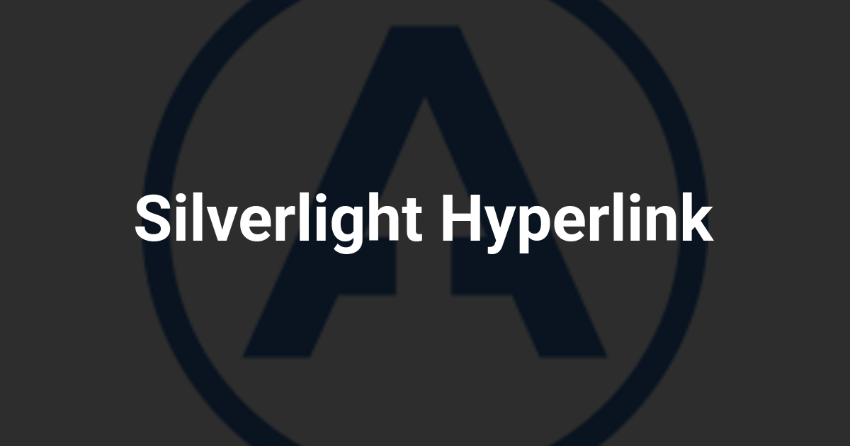 Silverlight Hyperlink