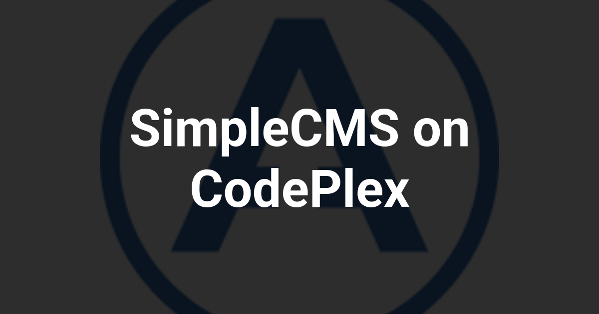 SimpleCMS on CodePlex