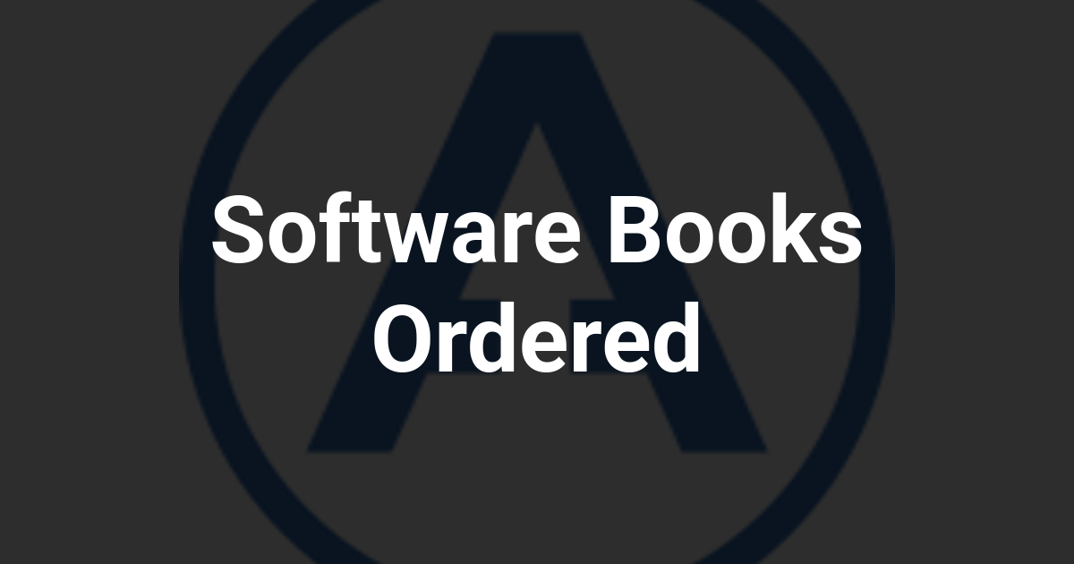 Software Books Ordered