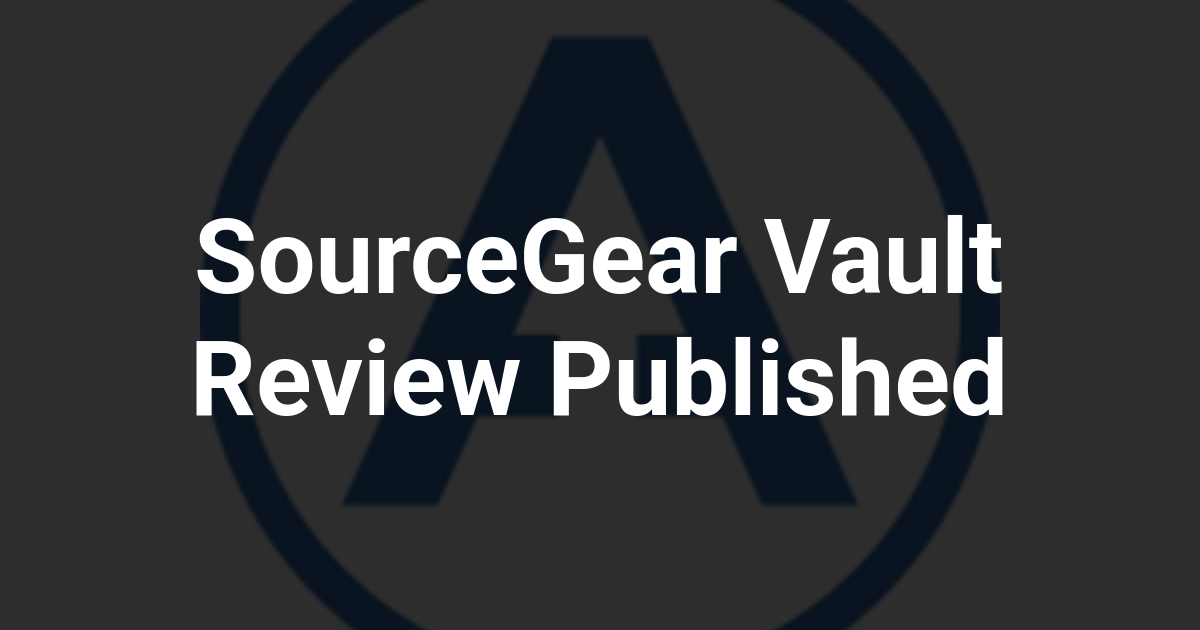 SourceGear Vault Review Published