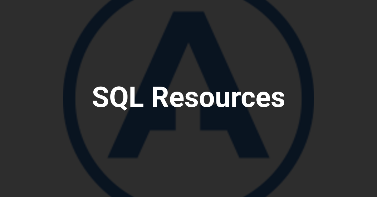 SQL Resources