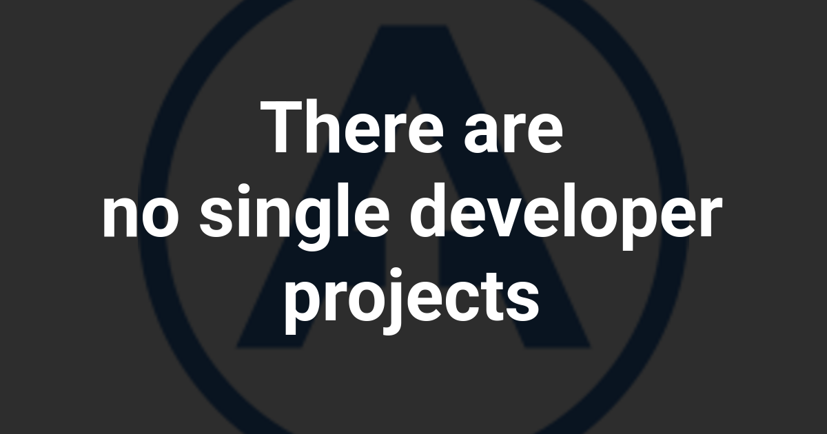 There are no single developer projects