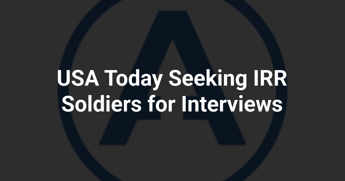 USA Today Seeking IRR Soldiers for Interviews