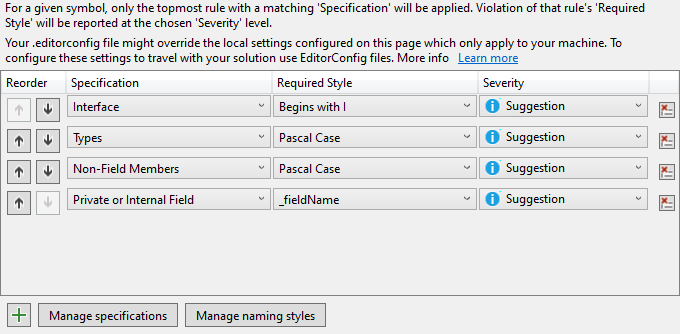 Naming Options