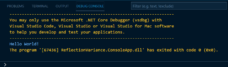 console output after logging is off